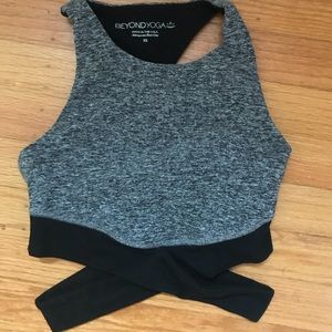 Beyond Yoga Gray and Black Bra